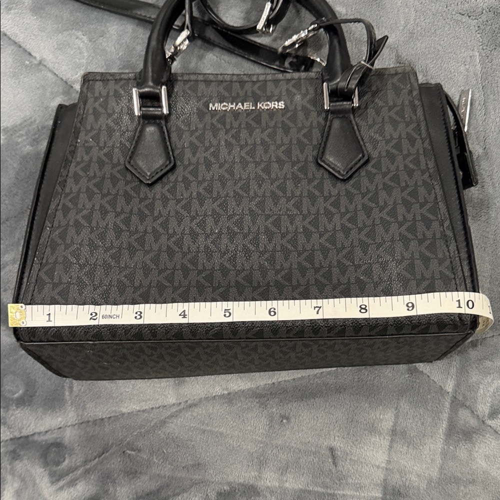 Michael Kors Black Monogram Satchel - Picture 7 of 9